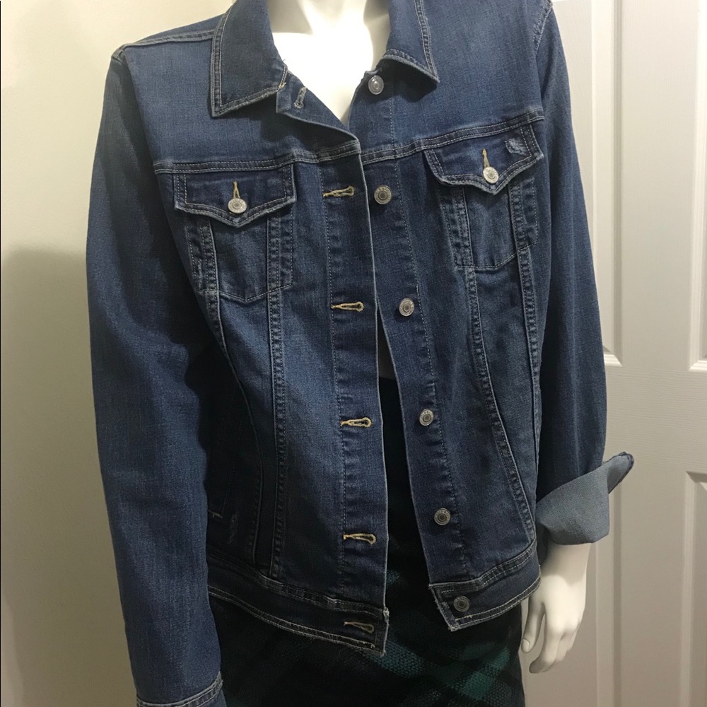 Old Navy Denim Jacket distressed XL